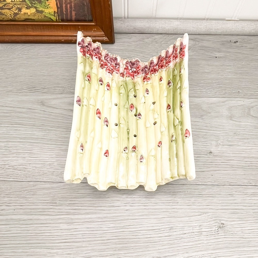 Vintage Ceramic Asparagus Strainer Dish: Kitschy Kitchen Decor - Picture 5 of 10